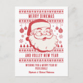 醜いおもしろいクリスマスセーターカスタムピックボール シーズンポストカード (正面)