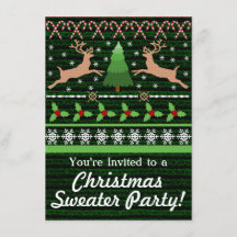 醜いおもしろいクリスマスセーターパーティの招待状