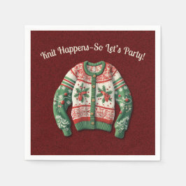 醜いおもしろいクリスマスセーターホリデーパーティー スタンダードカクテルナプキン