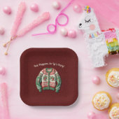 醜いおもしろいクリスマスセーターホリデーパーティー ペーパープレート (パーティー)