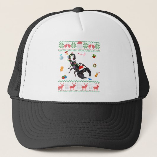 醜いおもしろいクリスマスセーター動物ライトクリスマスS キャップ (正面)
