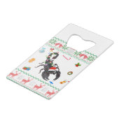 醜いおもしろいクリスマスセーター動物ライトクリスマスS クレジットカード栓抜き (裏面アングル)