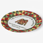 醜いおもしろいクリスマスセーター赤グリーン金ゴールド ペーパープレート (アングル)