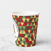 醜いおもしろいクリスマスセーター赤グリーン金ゴールド 紙コップ (裏面)