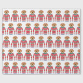 醜いおもしろいクリスマスセーター、眼鏡をかけている犬 ラッピングペーパー (フラット)