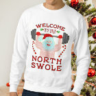 醜いおもしろいクリスマスセーター | Santa North Swole スウェットシャツ