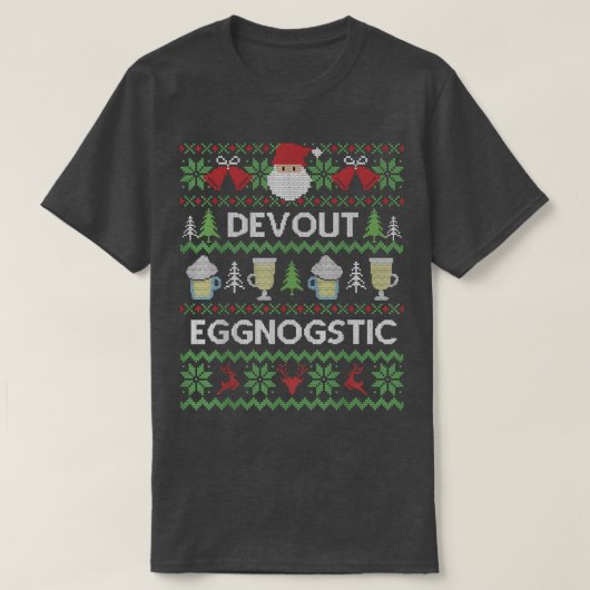 醜いおもしろいクリスマスセーターdevout egostic tシャツ (デザイン正面)