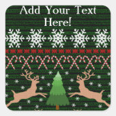 醜いおもしろいクリスマスセーパーソナライズされたター スクエアシール (正面)