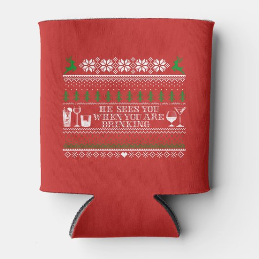 醜いおもしろいセーターのクリスマスを飲む 缶クーラー (正面)