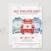 醜いおもしろいセーターのクリスマスパーティー 招待状 (正面)