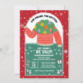 醜いおもしろいセーターのクリスマスパーティー 招待状 (正面)