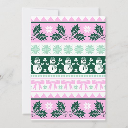 醜いおもしろいセータークリスマスパーティー&スノーフレーク 招待状 (裏面)