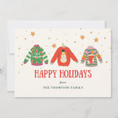 醜いおもしろいセータークリスマスホリデーカード シーズンカード (正面)