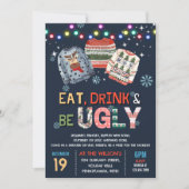 醜いおもしろいセータークリスマスホリデーパーティー 招待状 (正面)