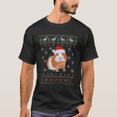 醜いおもしろいセータークリスマス動物クリスマスギニアP Tシャツ (正面)