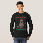 醜いおもしろいセータークリスマス動物クリスマスラクーン Tシャツ (正面フル)