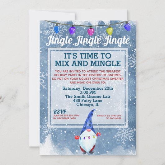 醜いおもしろいセーター格言クリスマスパーティー 招待状 (正面)
