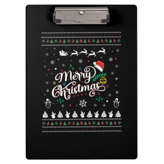 醜いおもしろいメリークリスマス クリップボード (正面)