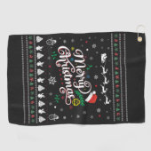 醜いおもしろいメリークリスマス ゴルフタオル (横)