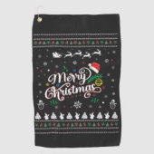 醜いおもしろいメリークリスマス ゴルフタオル (正面)