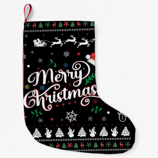 醜いおもしろいメリークリスマス スモールクリスマスストッキング (正面)