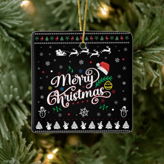 醜いおもしろいメリークリスマス セラミックオーナメント (ツリー)