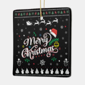 醜いおもしろいメリークリスマス セラミックオーナメント (左)