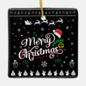 醜いおもしろいメリークリスマス セラミックオーナメント (正面)