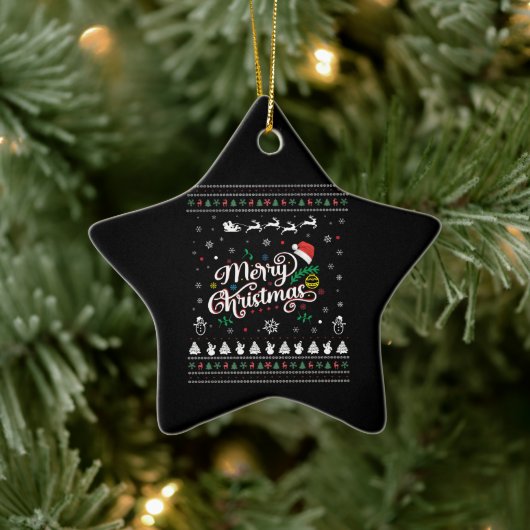 醜いおもしろいメリークリスマス セラミックオーナメント (ツリー)
