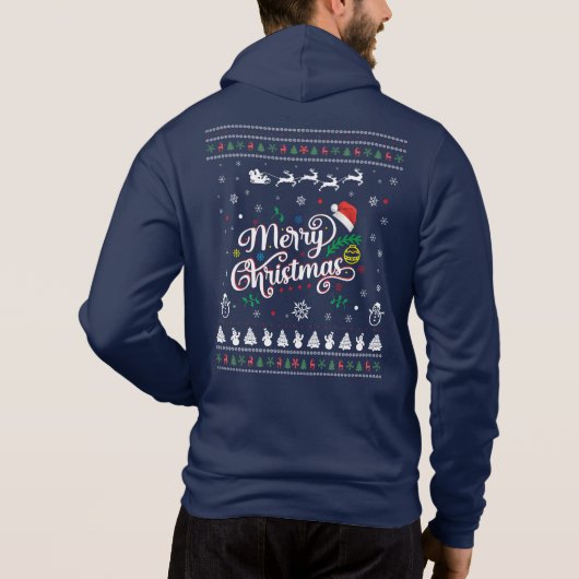 醜いおもしろいメリークリスマス パーカ (裏面)