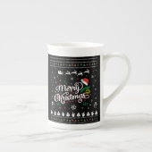 醜いおもしろいメリークリスマス ボーンチャイナマグカップ (右)