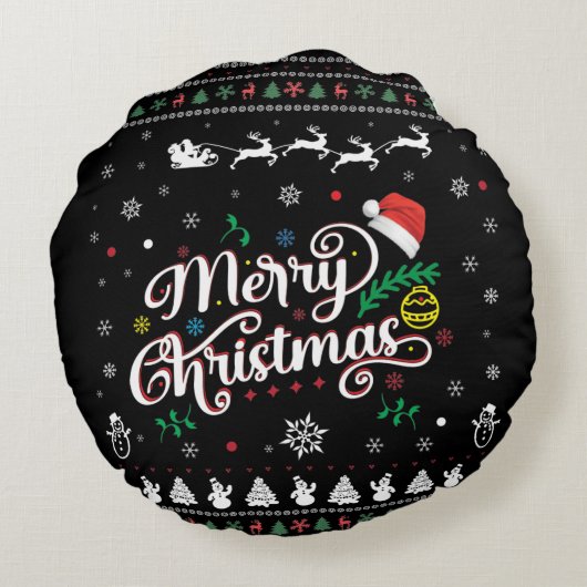 醜いおもしろいメリークリスマス ラウンドクッション (裏面)