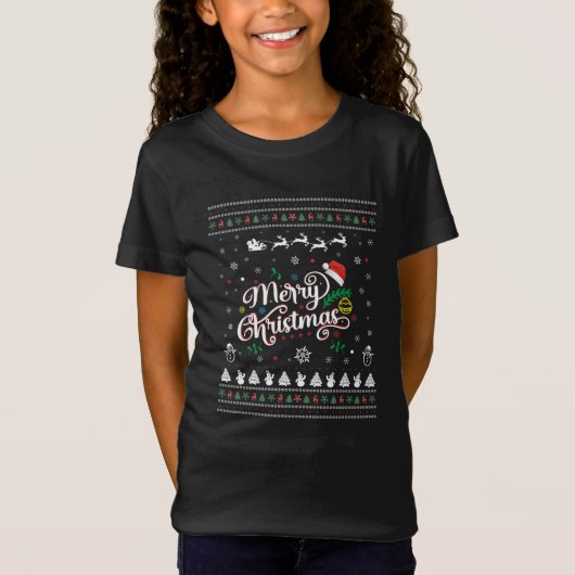 醜いおもしろいメリークリスマス Tシャツ (正面)