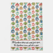 醜いが可愛い醜いクリスマスセーター休日引用文 キッチンタオル (縦)