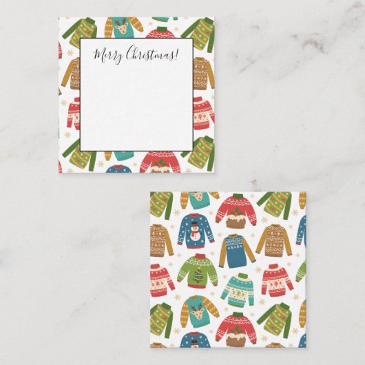 醜いが可愛い醜いクリスマスセーター ノートカード (正面/裏面)