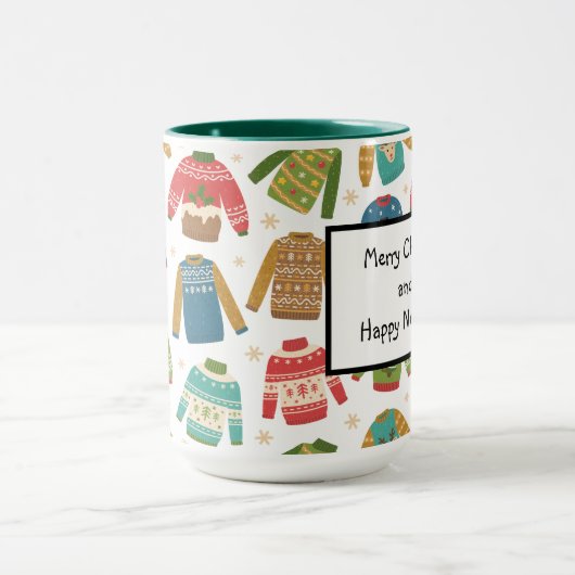 醜いが可愛い醜いクリスマスセーター マグカップ (中央)
