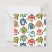 醜いけどかわいいクリスマススウェーター ホリデー ノートカード (裏面)