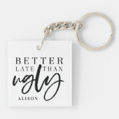 醜いより遅くよくして下さい キーホルダー (裏面)