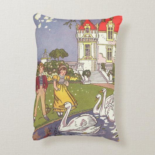 醜いアヒルのヴィンテージ童話 アクセントクッション (裏面(縦))