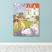 醜いアヒルのヴィンテージ童話 キャンバスプリント (インサイチュ (ウッドフロア))