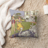 醜いアヒルのヴィンテージ童話 クッション (ブランケット)