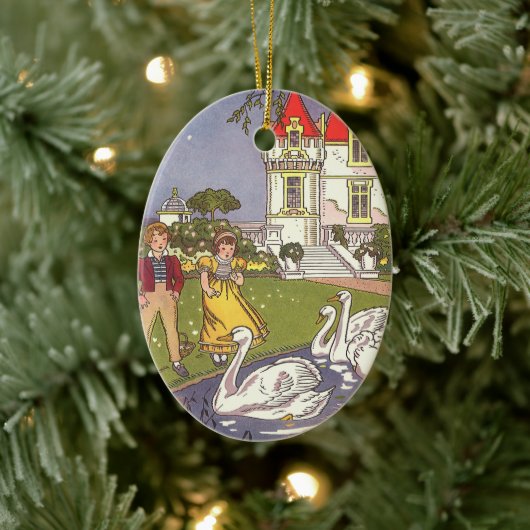 醜いアヒルのヴィンテージ童話 セラミックオーナメント (ツリー)
