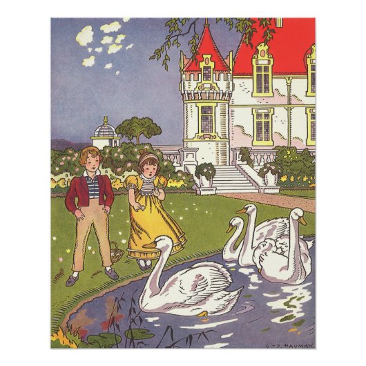 醜いアヒルのヴィンテージ童話 ポスター (正面)