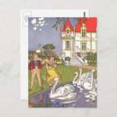 醜いアヒルのヴィンテージ童話 ポストカード (正面/裏面)