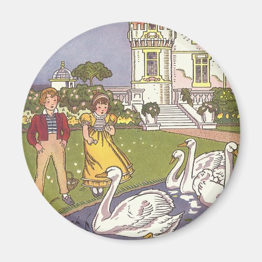 醜いアヒルのヴィンテージ童話 マグネット (正面)