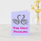 醜いアヒルの子のメッセージカード カード (黄色い花)