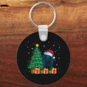 醜いアファドールサンタハットクリスマスライトドッグラバーX キーホルダー (正面)