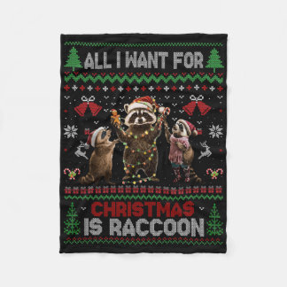 醜いアライグマのクリスマス クリスマスに欲しいのはR フリースブランケット