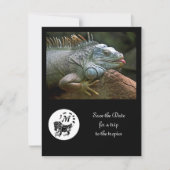 醜いイグアナのシルエット写真遊の日付 招待状 (正面)