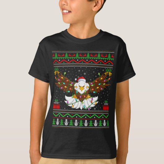 醜いイーグルクリスマスにマッチするイーグルの鳥の恋人 Tシャツ (正面)